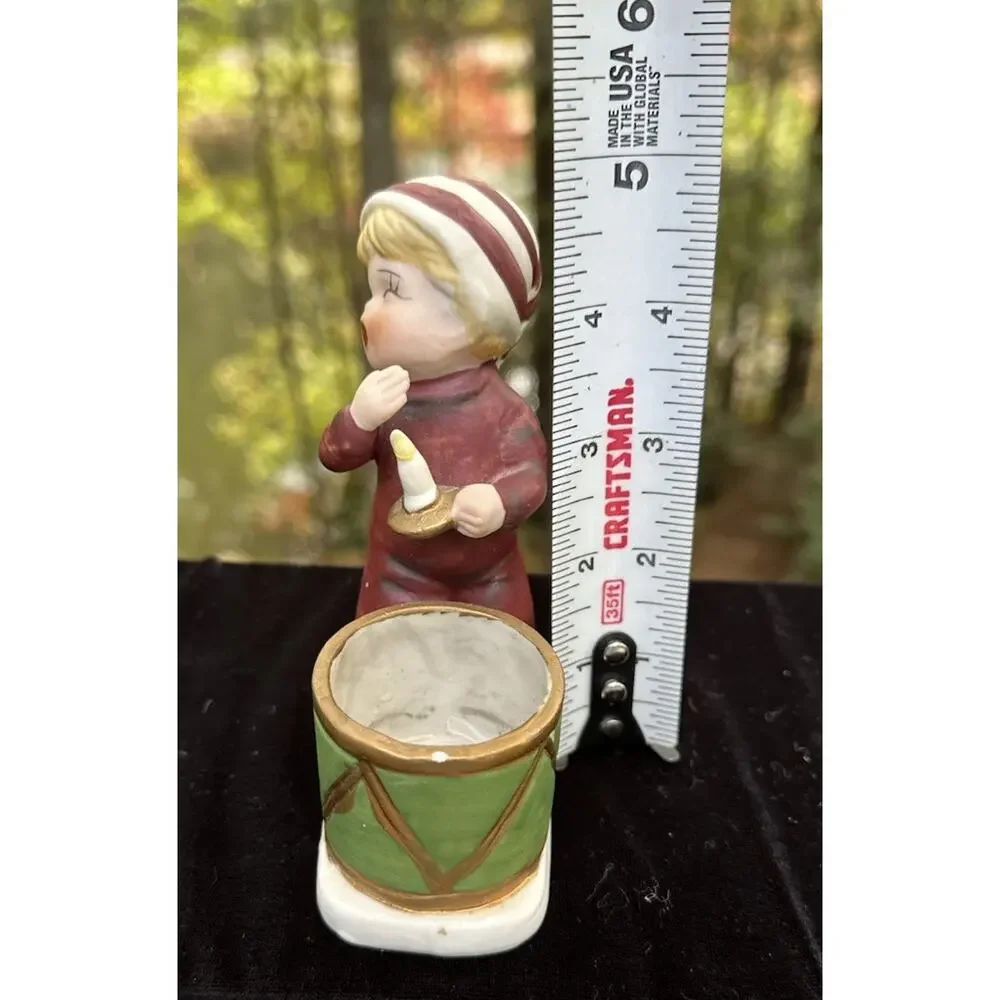 Vintage 1978 Jasco Christmas Luvkins Porcelain Candle Holder Cute! S64